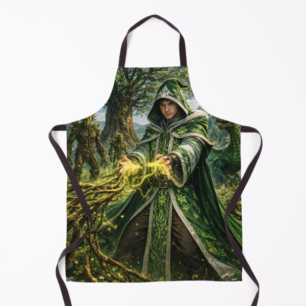 Item preview, Nature Mage Summoning Forest Magic | Epic Fantasy Wizard Art designed and sold by DrakariArt.