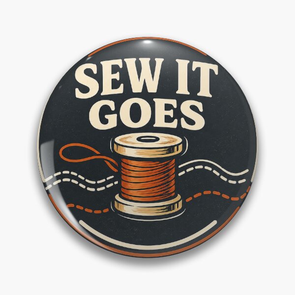 Item preview, Sew It Goes Retro Sewing Badge designed and sold by EastEndTownie.