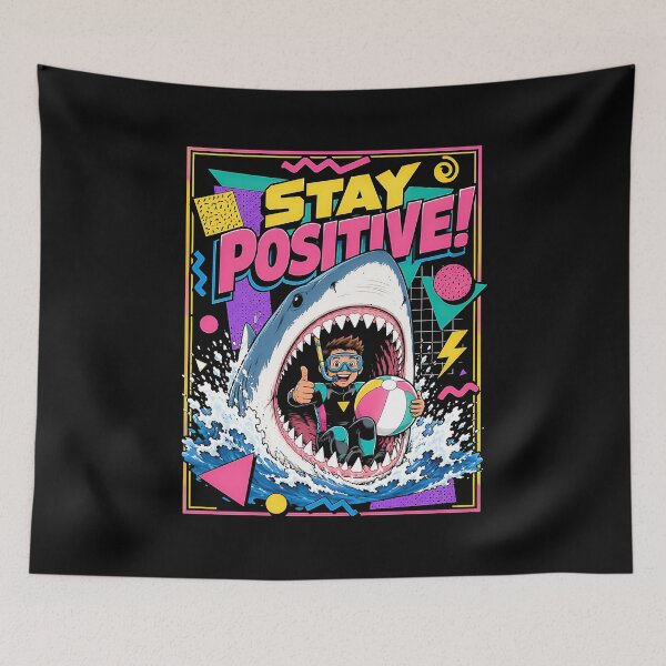 Item preview, Stay Positive Funny Shark Diver 90s designed and sold by graphixpolash.