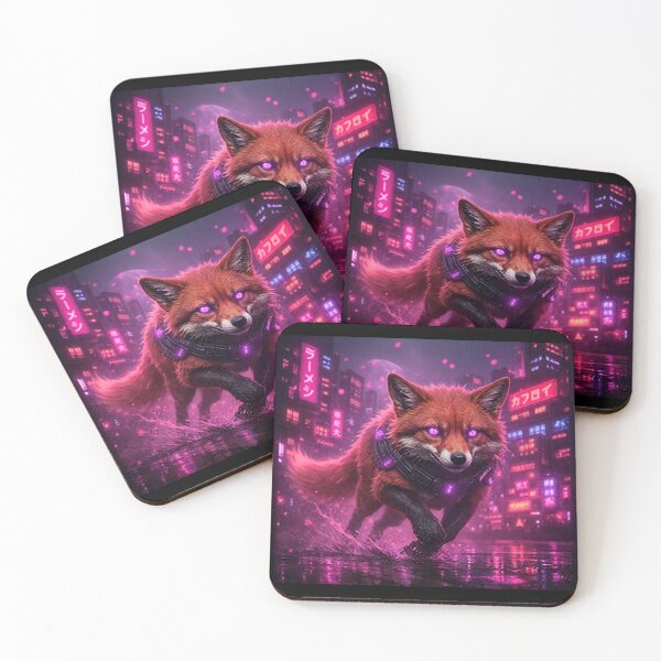 Item preview, Neon Cyber Fox Sakura – Pink Cherry Blossom Tokyo designed and sold by Neo Tokio.