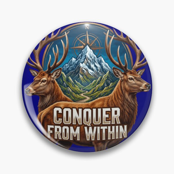 Item preview, Conquer From Within Majestic Stag Mountain - Adventure Motivation designed and sold by veloramode.