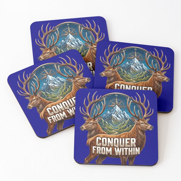 Item preview, Conquer From Within Majestic Stag Mountain - Adventure Motivation designed and sold by veloramode.