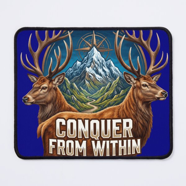 Item preview, Conquer From Within Majestic Stag Mountain - Adventure Motivation designed and sold by veloramode.