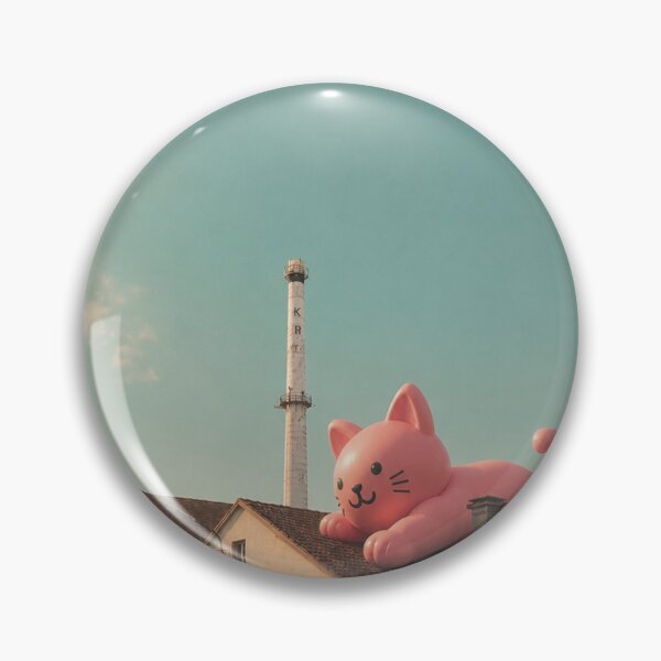 Item preview, Giant pink cat on a factory roof in Lörrach designed and sold by Mauswohn.