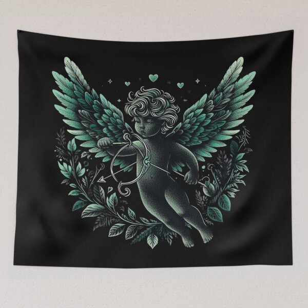 Item preview, Baroque Cupid with Green Wings designed and sold by NerdiPop.