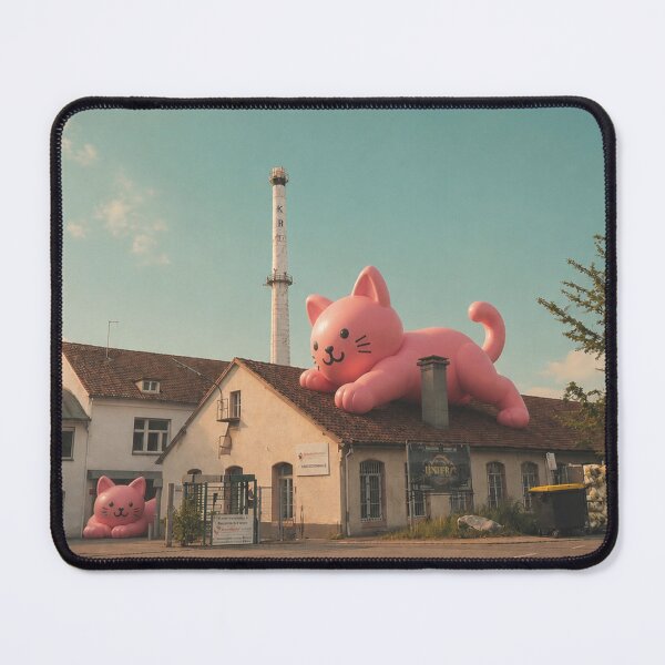 Item preview, Giant pink cat on a factory roof in Lörrach designed and sold by Mauswohn.