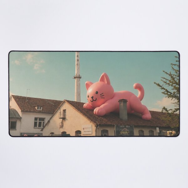 Item preview, Giant pink cat on a factory roof in Lörrach designed and sold by Mauswohn.