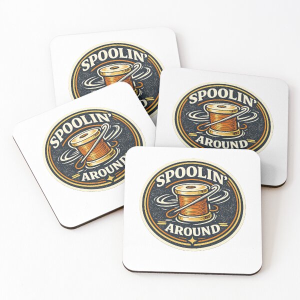 Item preview, Spoolin’ Around Retro Sewing Badge designed and sold by EastEndTownie.