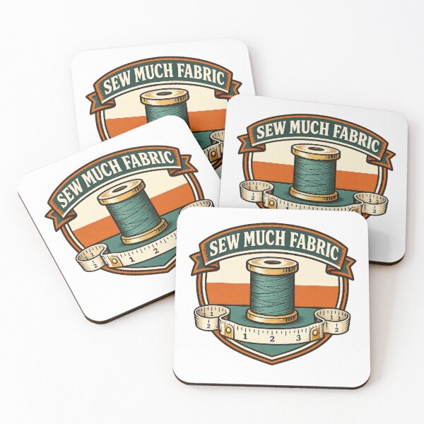 Item preview, Sew Much Fabric Retro Sewing Badge designed and sold by EastEndTownie.