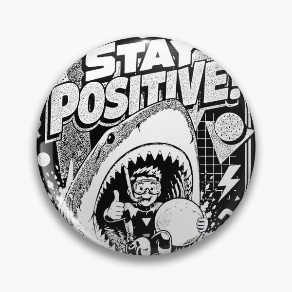Item preview, Stay Positive Funny Shark Diver 90s  designed and sold by graphixpolash.
