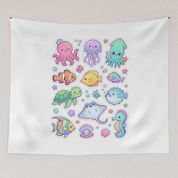 Item preview, Cephalopod Kawaii Ocean Creatures designed and sold by atwalstore1992.