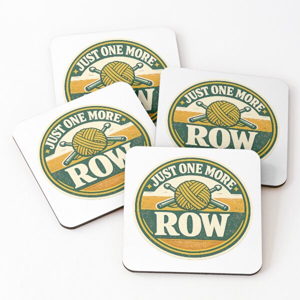 Item preview, Just One More Row Retro Crochet Badge designed and sold by EastEndTownie.