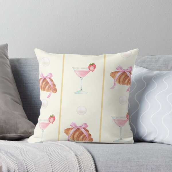 Item preview, French Coquette Croissant Strawberry Martini Pattern designed and sold by StudioIzmir.