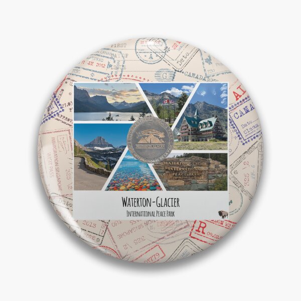 Item preview, Waterton - Glacier International Peace Park collage of images designed and sold by SmyrnaBuffalo.