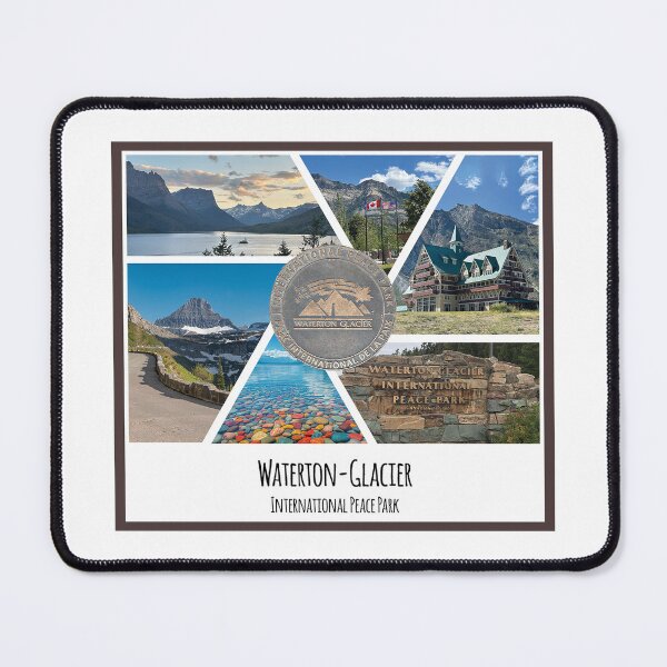 Item preview, Waterton - Glacier International Peace Park collage of images designed and sold by SmyrnaBuffalo.