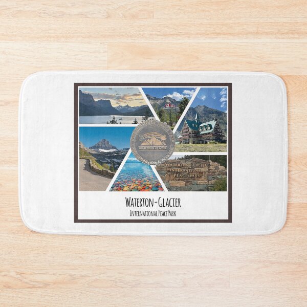 Item preview, Waterton - Glacier International Peace Park collage of images designed and sold by SmyrnaBuffalo.