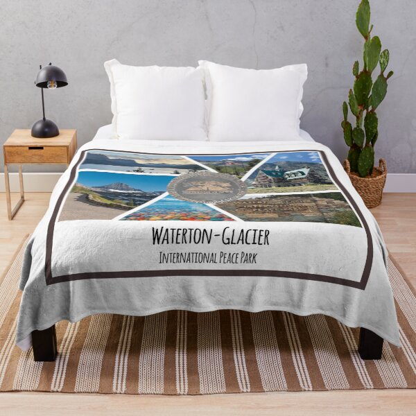 Item preview, Waterton - Glacier International Peace Park collage of images designed and sold by SmyrnaBuffalo.
