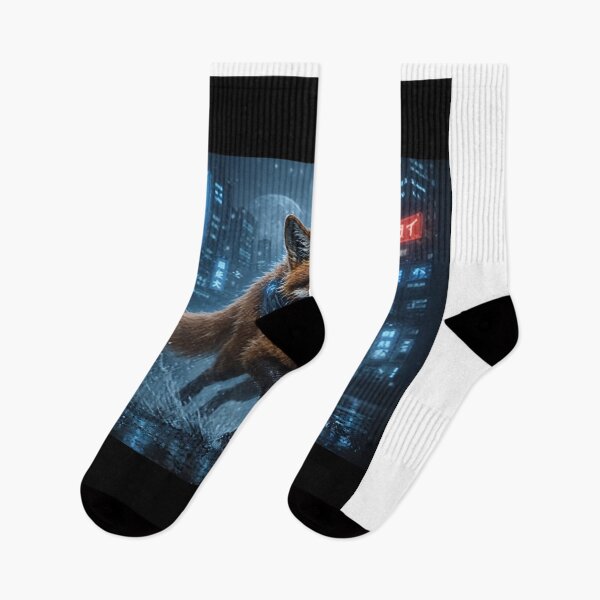 Item preview, Neon Cyber Fox Snow – Neo Tokyo Winter Runner designed and sold by Neo Tokio.