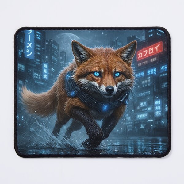 Item preview, Neon Cyber Fox Snow – Neo Tokyo Winter Runner designed and sold by Neo Tokio.