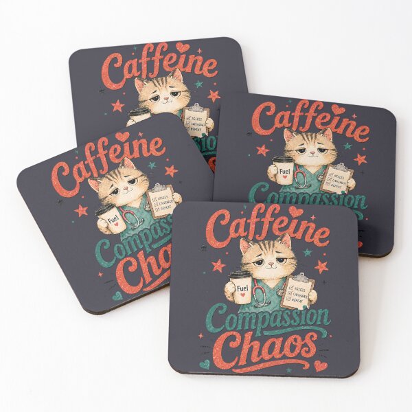 Item preview, Caffeine Compassion Chaos Cute Nurse Cat designed and sold by StillWildink.