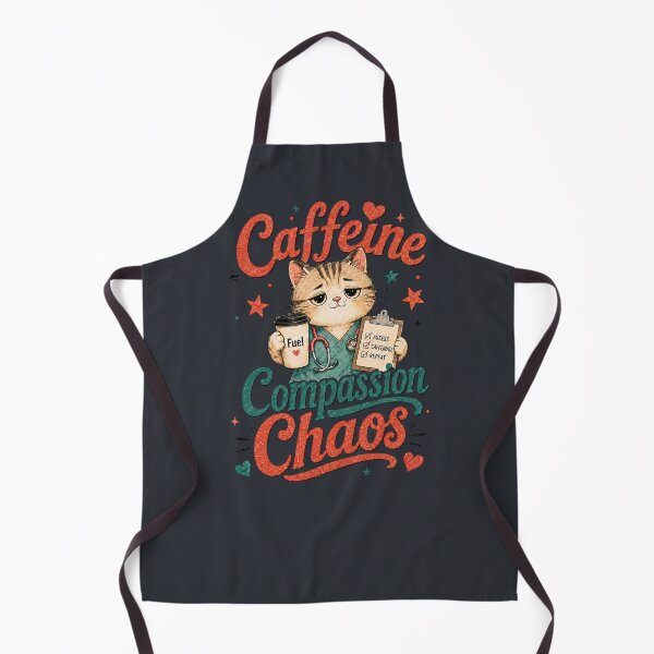 Item preview, Caffeine Compassion Chaos Cute Nurse Cat designed and sold by StillWildink.