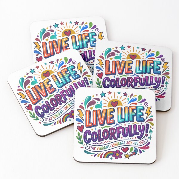 Item preview, Live Life Colorfully – Vibrant Positive Typography Rainbow Design designed and sold by Spreesnake Design .