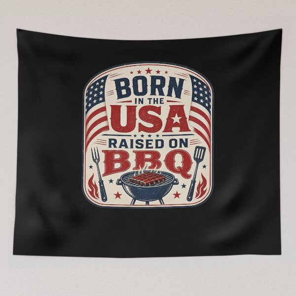 Item preview, Born in the USA, Raised on BBQ designed and sold by FreshPixelArt.