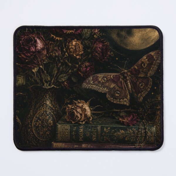 Item preview, Dark Botanical Moon Art | Gothic Roses Moth Vintage Aesthetic designed and sold by irfanshikh.