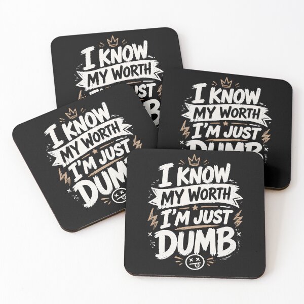 Item preview, I Know My Worth I’m Just Dumb T-Shirt, Self Deprecating Humor Gift, Sarcastic designed and sold by THREE LITTLE BEANS.