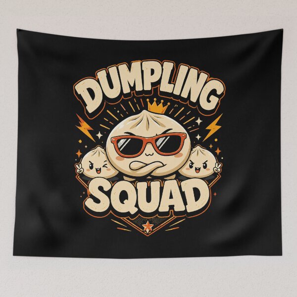 Item preview, Vintage Dumpling Squad Shirt, Funny Soup Dumplings Tee, Asian Cuisine Foodie Gift for Friends or Food Lovers  designed and sold by THREE LITTLE BEANS.