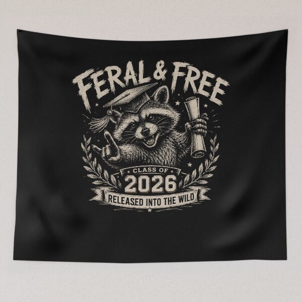 Item preview, Graduation Shirt | Funny Senior 2026 Gift | Feral and Free Tee | Feral And Free Tee | Sarcastic Senior designed and sold by THREE LITTLE BEANS.