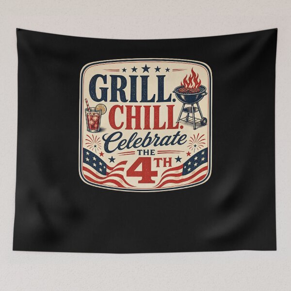 Item preview, Grill. Chill. Celebrate the 4th designed and sold by FreshPixelArt.