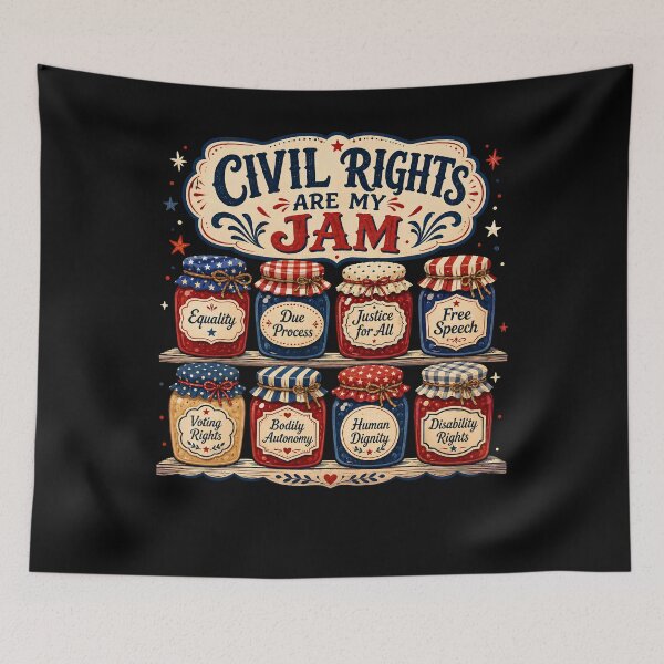 Item preview, Civil Rights are my Jam Liberal Values Fourth of July shirt, No Kings in America, Subtle Anti Trump Fascism, Kindess Inclusivity designed and sold by THREE LITTLE BEANS.