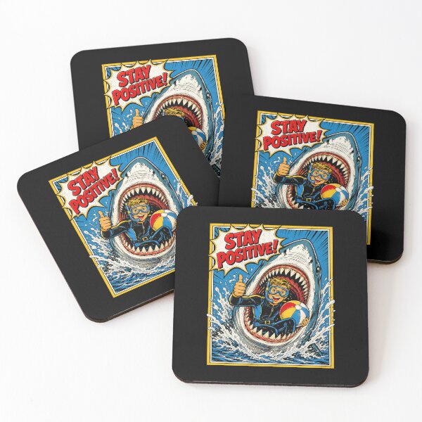 Item preview, Stay Positive Funny Shark Diver Vintage Comic designed and sold by graphixpolash.