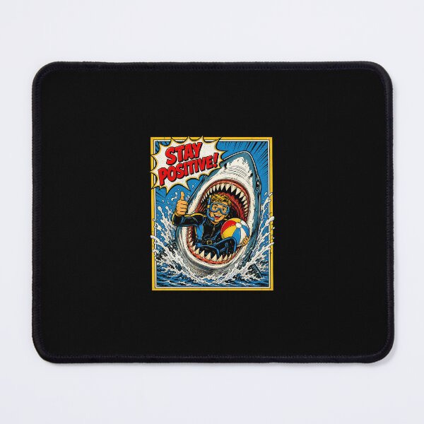 Item preview, Stay Positive Funny Shark Diver Vintage Comic designed and sold by graphixpolash.