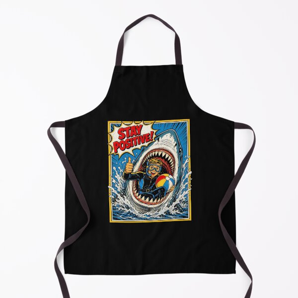 Item preview, Stay Positive Funny Shark Diver Vintage Comic designed and sold by graphixpolash.