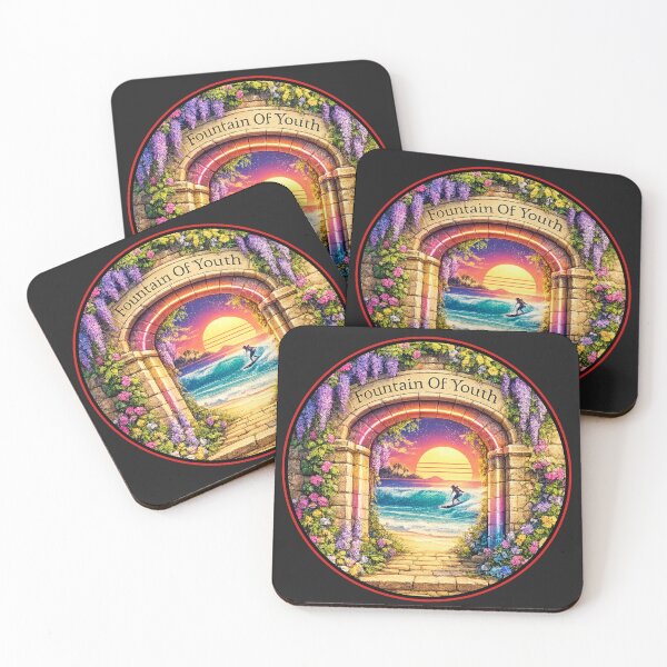 Item preview, Gateway to the Fountian of Youth, retro surfing and sunrise. designed and sold by shorethings.