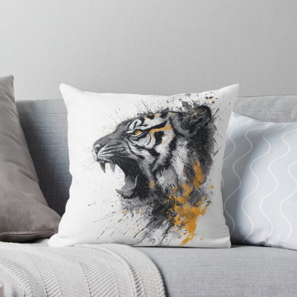 Item preview, Roaring Tiger | Dynamic Sumi-e Ink Splash Art designed and sold by Chaaa-han.