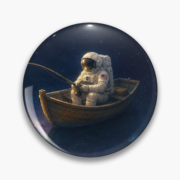 Item preview, Gone Fishing in Deep Space — Astronaut in Rowboat Over Glowing Nebula Sci-Fi Art Poster designed and sold by Fanverse Merchandise.