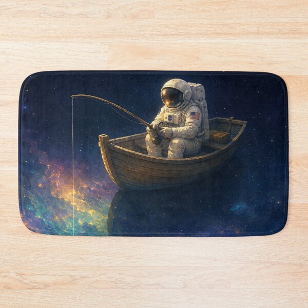 Item preview, Gone Fishing in Deep Space — Astronaut in Rowboat Over Glowing Nebula Sci-Fi Art Poster designed and sold by Fanverse Merchandise.