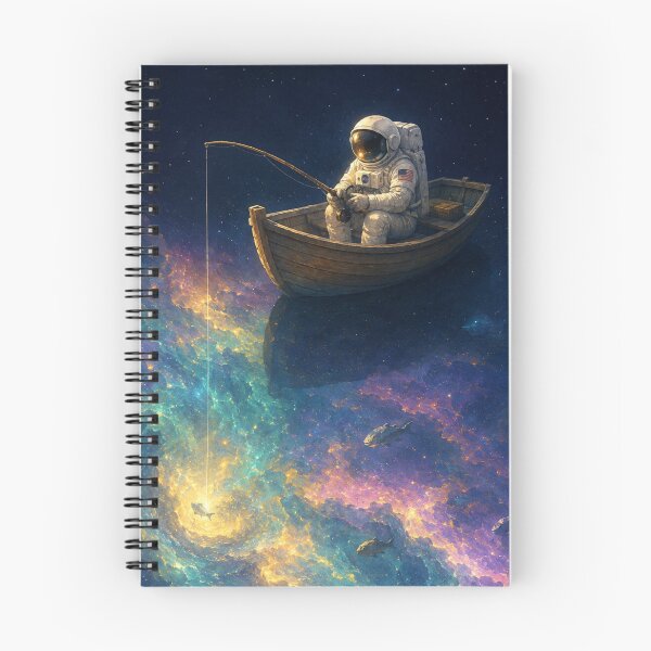 Item preview, Gone Fishing in Deep Space — Astronaut in Rowboat Over Glowing Nebula Sci-Fi Art Poster designed and sold by Fanverse Merchandise.