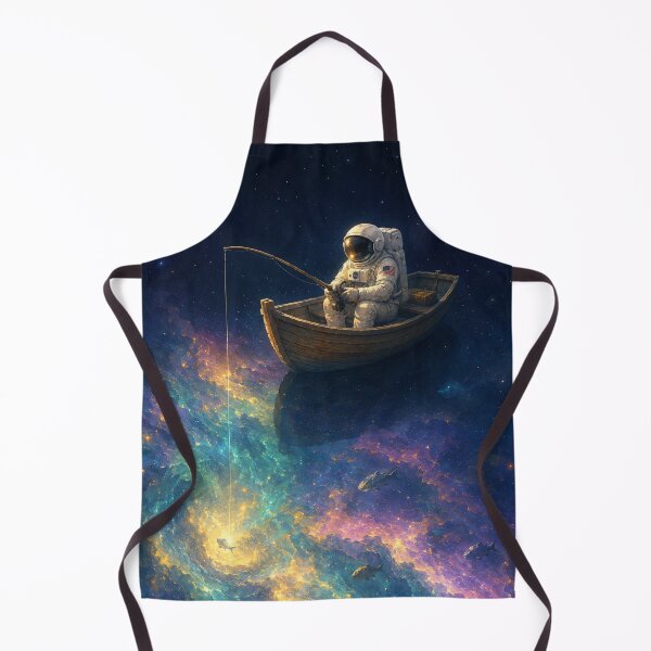 Item preview, Gone Fishing in Deep Space — Astronaut in Rowboat Over Glowing Nebula Sci-Fi Art Poster designed and sold by Fanverse Merchandise.