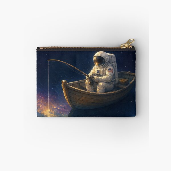 Item preview, Gone Fishing in Deep Space — Astronaut in Rowboat Over Glowing Nebula Sci-Fi Art Poster designed and sold by Fanverse Merchandise.