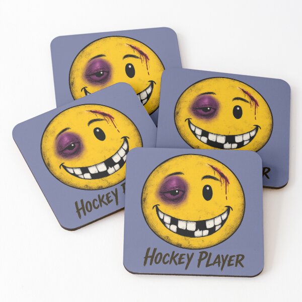 Item preview, Hockey Player — Battle Worn Smiley Face  designed and sold by BB Design Garage.
