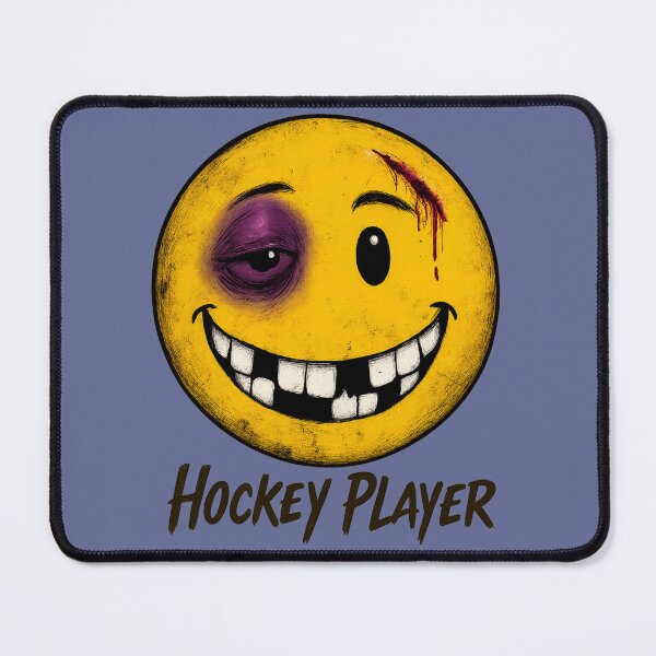 Item preview, Hockey Player — Battle Worn Smiley Face  designed and sold by BB Design Garage.