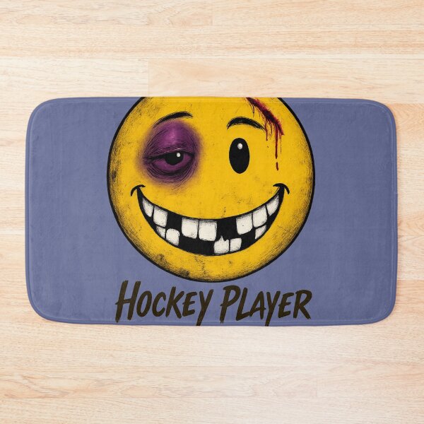 Item preview, Hockey Player — Battle Worn Smiley Face  designed and sold by BB Design Garage.