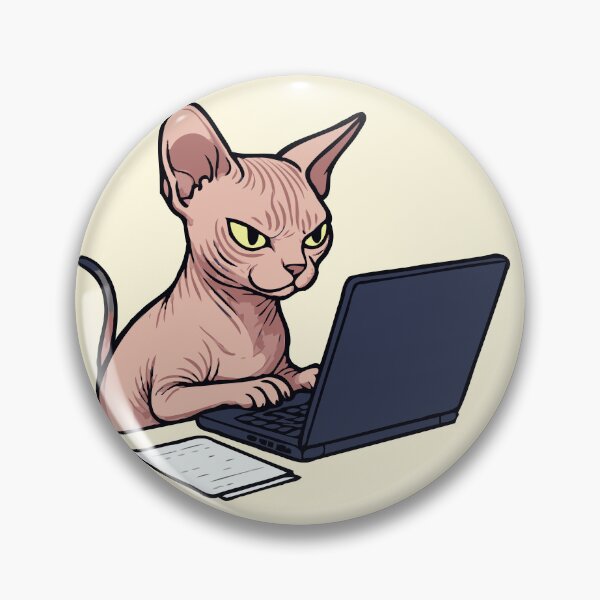 Item preview, Typing Sphynx - Cat at Work  Sticker - Tee designed and sold by RedStreamStudio.