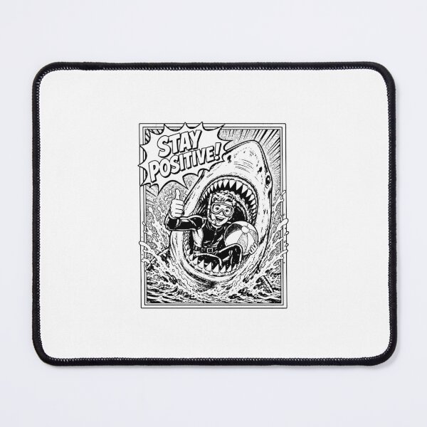Item preview, Stay Positive Funny Shark Diver Vintage Comic designed and sold by graphixpolash.