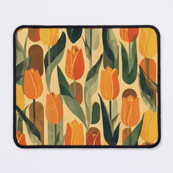 Item preview,  Vintage orange tulips pattern designed and sold by uunaa.