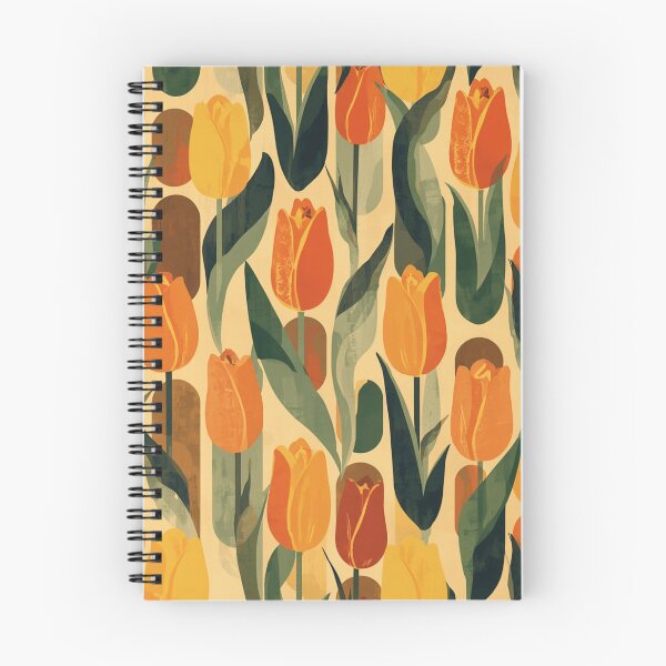 Item preview,  Vintage orange tulips pattern designed and sold by uunaa.